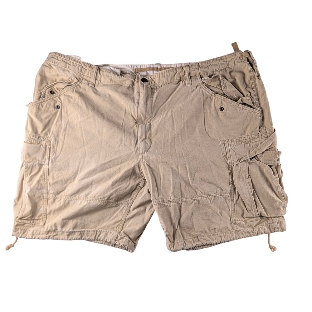 Polo Ralph Lauren Mens Khaki Tan Cotton Ripstop Cargo Shorts Classic Fit Size 50